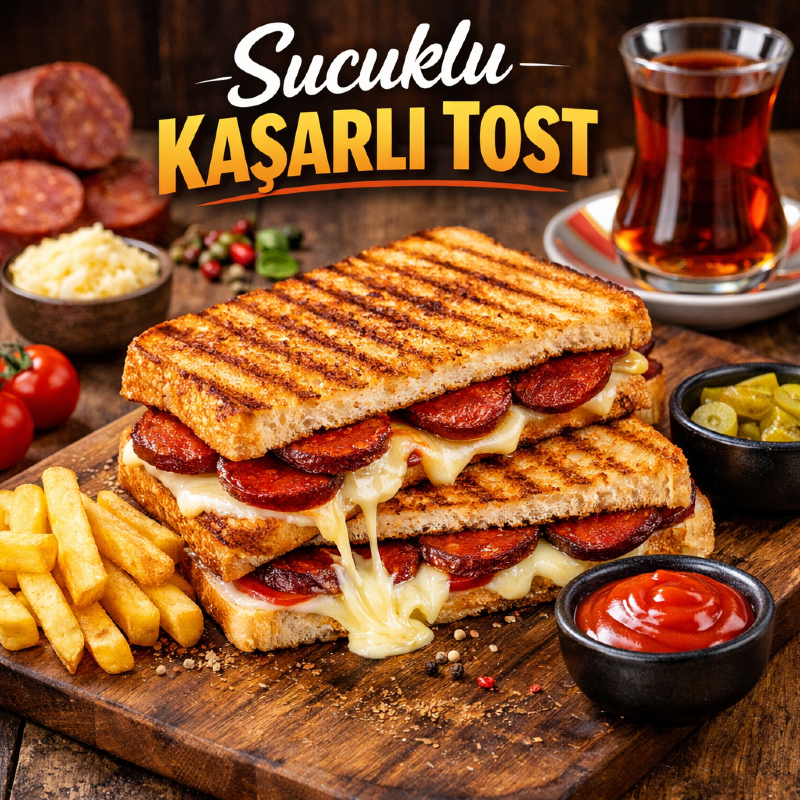 SUCUKLU KAŞARLI TOST MENÜ